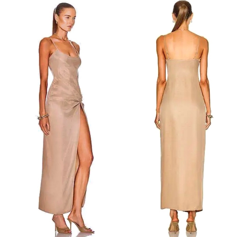 Atoir Turned Around Slip Dress in Bronze